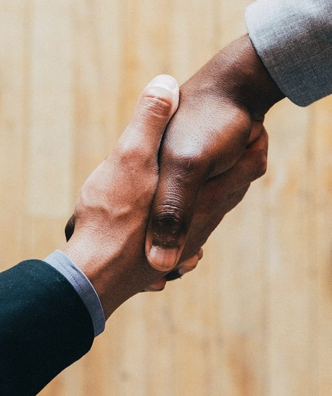 A close-up of a handshake
